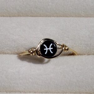 Pisces Zodiac Sign Ring | Adjustable Ring | Zodiac Ring | Pisces